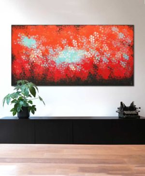 Boiling Bubbles Orange XL - incl. black floating frame