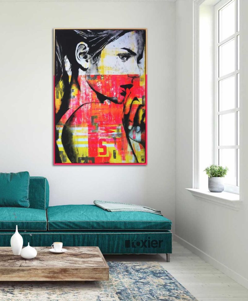 Canvas Print Neon Girl - Image 2