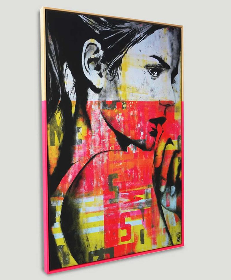 Canvas Print Neon Girl - Image 3