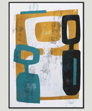 Family Portrait Camel Dark Turquoise