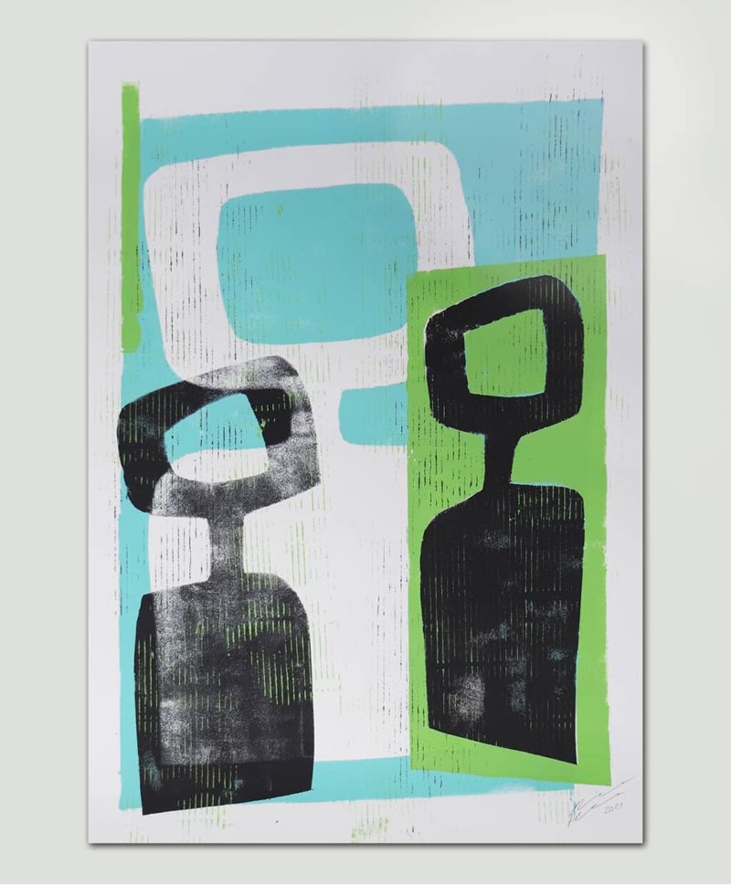 Family Portrait Light Blue Green - Image 3