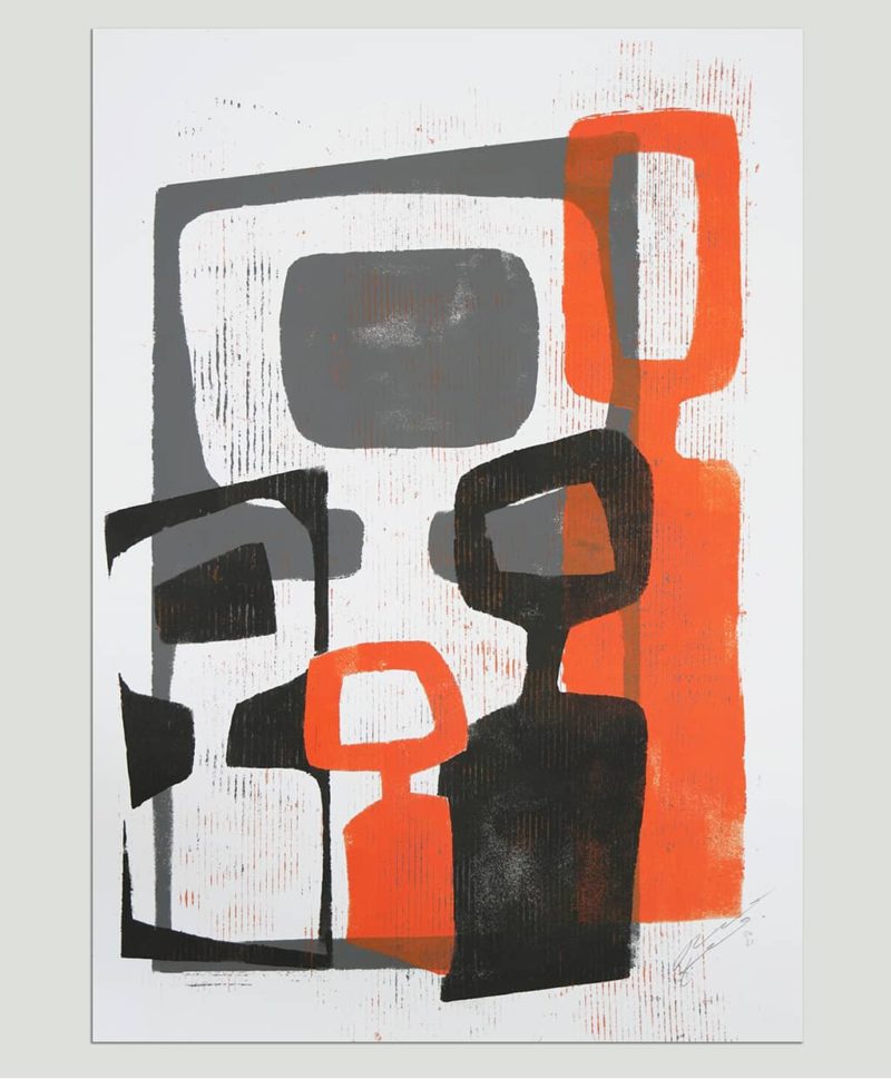 Family Portrait Orange Black - Image 2