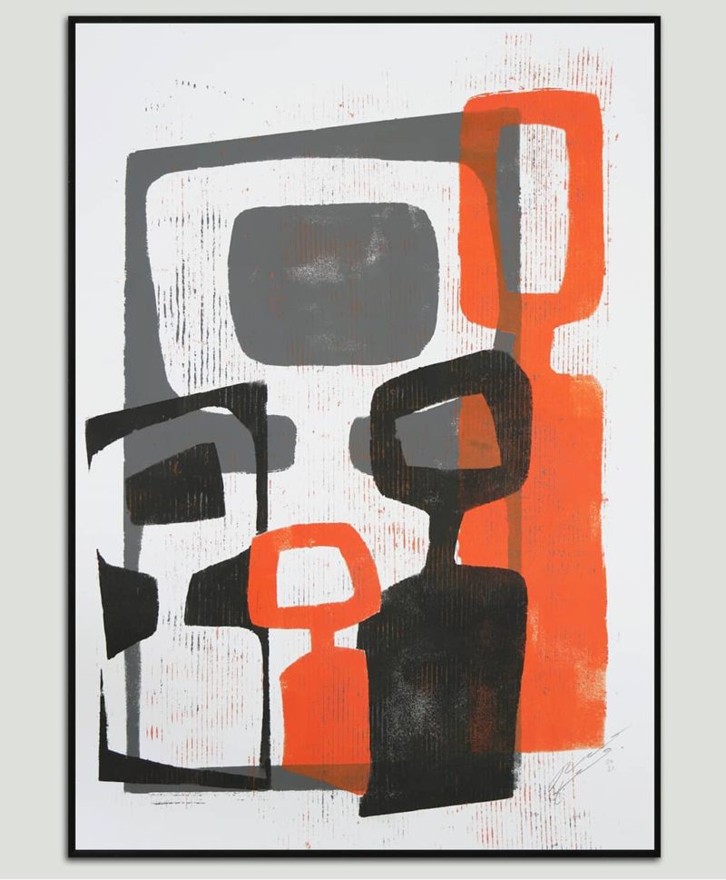 Family Portrait Orange Black - Image 3