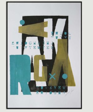 Gold Typography Blue