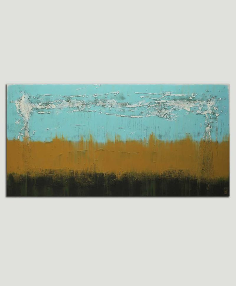 Landscape in Camel & Turquoise XL - Image 3