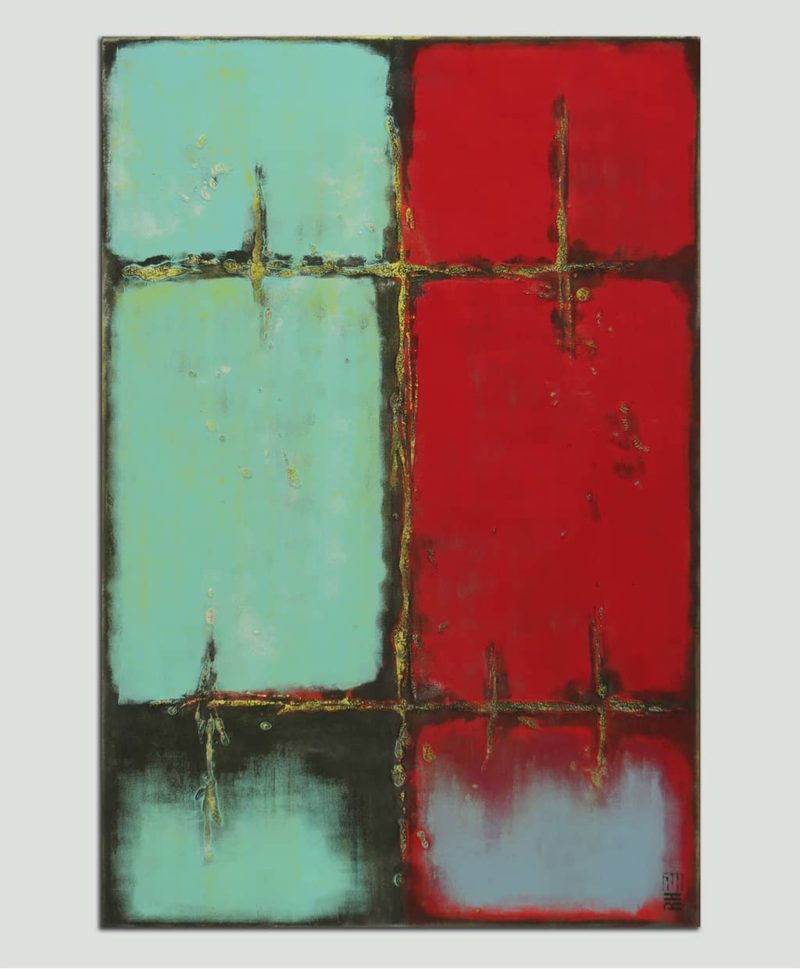 Red over Turquoise - Image 2