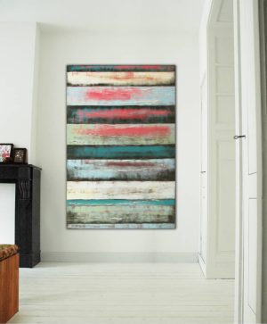 Vertical Panels Warm Red & Blue