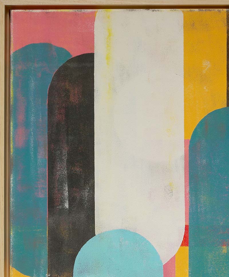 Abstract painting - traffic pink square