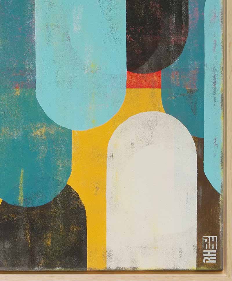 Abstract painting - traffic pink square