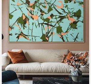 Abstract painting - in blue - Fragments of blue